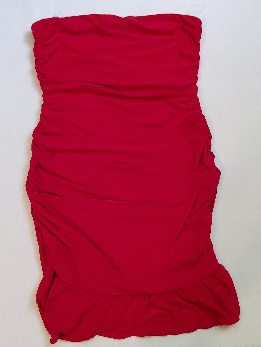 Strapless Mini Dress in Bright Red